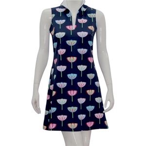 Melly M Delray Golf Dress Floral Tulip Tilly-Navy Small